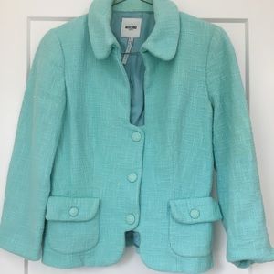 Vintage Moschino Jeans aqua mint short blazer